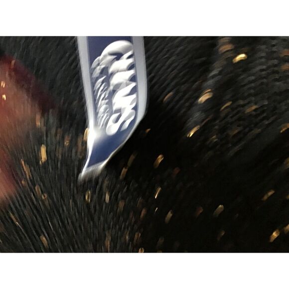 Chaps V Neck Sweater Size M Black 3/4 Sleeve Copper Sequins Cotton Blend NWT - Picture 4 of 7